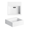 Clou Aluite fontein - 28x27x9cm - rechthoek - kraangat midden - zonder overloop - mat wit SW9362
