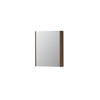 INK SPK2 Spiegelkast - 60x14x74cm - 1 deur - dubbelzijdige Spiegel - schakelaar en stopcontact - eiken Massief eiken Chocolate SW440077