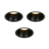 QAZQA Dept Spot encastrable moderne - set de 3 - 8,8x8,8x9,2cm - dimmable - IP44 - noir mat SW1209698