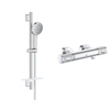 GROHE Vitalio Joy handdoucheset - 60cm glijstang - ronde handdouche - 3 straalsoorten - thermostaatkraan - chroom SW1576560