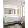 Mondiaz VICA ensemble de meuble de salle de bain - 200cm - meuble sous-vasque argile - 4 tiroirs - lavabo nuage gauche - 1 trou de robinet - miroir LED - version XL 60cm de haut SW1097952