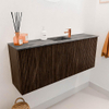 Mondiaz JOYA-DLUX 100cm meuble de toilette - couleur Walnut - Vasque FAYE position Milieu 1 trou de robinet couleur Sombra. SW1424723