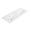 Saniclass Chaci Wastafel - 120x46x14cm - 2 kraangaten - keramiek - wit SW718719