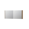 INK SPK1 Spiegelkast - 140x14x60cm - 2 deuren - dubbelzijdige Spiegel - schakelaar en stopcontact - MDF Fineer Ash grey SW439808