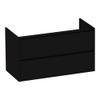 BRAUER New Future Meuble sous lavabo - 100x46x55cm - 2 tiroirs sans poignée softclose - 1 découpe pour le siphon - MDF - brillant noir SW24870