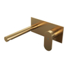 BRAUER Gold Edition Wastafelmengkraan inbouw - rechte uitloop links - hendel breed plat - inclusief inbouwdeel - afdekplaat - model C 1 - PVD - geborsteld goud SW547634