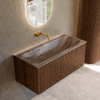 MONDIAZ KURVE-DLUX 100cm badmeubel kleur Walnut met 1 lade en 0 deuren. Wastafel BIG MEDIUM Midden zonder kraangat Oza. SW1432737