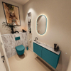 MONDIAZ TURE-DLUX Meuble toilette - 100cm - Smag - EDEN - vasque Glace - position gauche - 1 trou de robinet SW1103535