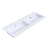 Arcqua Mira Inbouw Wastafel - 121x46x1.5cm - dubbele wasbak - zonder kraangat - cast marble - mat wit SW1581365