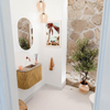 Mondiaz JOYA-DLUX 63.2cm toiletmeubel - ronding links en rechts kleur Oak - Wastafel FAYE positie Midden Zonder kraangat kleur Arena. SW1423888