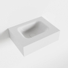 MONDIAZ LEX Lavabo à poser - 40x30x12cm - 0 trous de robinet - lavabo centré - Solid Surface Talc mat SW476324