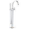 Grohe Grandera Freestander badkraan met omstel met douchehouder met handdouche en doucheslang 125cm chroom/goud 0437845 Grohe Grandera Freestander badkraan met omstel met douchehouder met handdouche en doucheslang 125cm chroom/goud 0437845