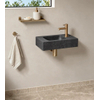Fortifura Fuente kit lave-mains - 40x22x9cm - trou robinet droite - avec robinet doré mat - noir SW1111553