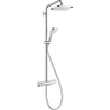 Hansgrohe Croma E280 showerpipe: avec robinet de douche thermostatique m. 1 jet pomme de tête EcoSmart m. 3 jets douchette multi et flexible de douche 200cm chrome SW297557