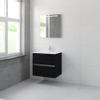 Bruynzeel Miko badmeubelset 66x71x51cm 1 kraangat 1 wasbak 2 lades met spiegel met softclose zwart eiken SW384473 Bruynzeel Miko badmeubelset 66x71x51cm 1 kraangat 1 wasbak 2 lades met spiegel met softclose zwart eiken SW384473