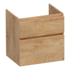 BRAUER Delight meuble sous-lavabo - 60x46x60cm - 2 tiroirs à fermeture douce - sans poignée - 1 découpe pour siphon - Forest Tan SW1199413