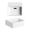 Clou Flush lave-mains 28x27cm trou de robinet pré-usiné Aluite Blanc mat SW106241