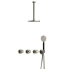 Hotbath Cobber @Work Regendoucheset - inbouw - 30cm plafondarm - 20cm ronde hoofddouche - 3 standen handdouche - Geborsteld nikkel SW678085