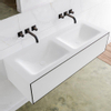 MONDIAZ LAGOM 120cm badmeubel solid surface urban 1 lade Wastafel cloud dubbel zonder kraangat SW409224 MONDIAZ LAGOM 120cm badmeubel solid surface urban 1 lade Wastafel cloud dubbel zonder kraangat SW409224