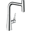 Hansgrohe Metris Select robinet de cuisine 240 avec bec extractible pivotant à 150° avec bouton Select pour fonction pause chrome SW95056