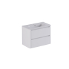 Thebalux Sunny Ensemble meuble de salle de bains - 82x46x57cm - lavabo - céramique - 1 trou de robinet - blanc brillant - meuble bas - 2 tiroirs - sans poignées - placage bois - Ibiza White (blanc) SW1462515
