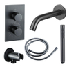 Fortifura Calvi Badkraan set - uitloop - 22cm inkortbaar - gladde slang - staafhanddouche - inbouwdeel - wandhouder - geborsteld gunmetal PVD SW1130183 Fortifura Calvi Badkraan set - uitloop - 22cm inkortbaar - gladde slang - staafhanddouche - inbouwdeel - wandhouder - geborsteld gunmetal PVD SW1130183