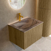 MONDIAZ KURVE-DLUX Meuble de salle de bains 60cm couleur Dusk avec 1 tiroir et 0 porte. Lavabo CLOUD Central 1 trou de robinet Sombra. SW1433826