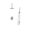 Hotbath Buddy IBS - Regendoucheset - 30cm plafondarm - 25cm ronde hoofddouche - staafhanddouche - glijstang - 2-weg-omstel - geborsteld nikkel (RVS) SW298864