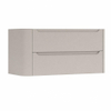 H&R Badmeubelen Juice Wastafelonderkast - 100x45x50cm - linkerhoek afgerond - 2 lades - geïntegreerde greep - beige mat SW1489600