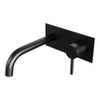 BRAUER Stripe Mitigeur lavabo encastré - bec courbé et plaque de recouvrement - modèle A1 - noir mat SW1435094