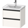 Duravit Ketho 2 Meuble sous-lavabo - 2 tiroirs - 58.4x45.5x54.9cm - poignées anthracite - blanc super mat SW772763