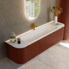 Mondiaz KURVE Ensemble de meubles de salle de bains - 170x46x40cm - 1 tiroir - 2 portes - lavabo solid surface - central - 1 trou de robinet - Ruby SW1415302