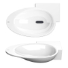 Clou First lave-mains - 38.8x24.6x8cm - angle - pierre minérale - trou robinet droite - blanc SW9272