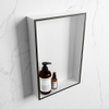 Mondiaz Easy nis 29.5x44.5x8cm voor Inbouw/opbouw 1 open vak Solid surface Talc/Urban SW643633