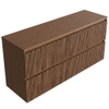 Saniclass Holz Atelier Badkamermeubelset - 160x45x62cm - houten topblad - zonder kraangat - 4 lades - mat walnut pure (hout) SW1479059