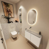 MONDIAZ TURE-DLUX 80cm toiletmeubel Talc. EDEN wastafel Opalo positie links. Zonder kraangat. SW1104140