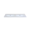 H&R Badmeubelen Gala Wastafel - 121x46x2cm - 2 wasbakken - 0 kraangaten - keramiek wit SW235655