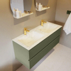 Mondiaz VICA-DLUX Ensemble de meuble de salle de bain - 120cm - meuble sous-vasque armée - 4 tiroirs - lavabo encastré nuage double - 2 trous de robinet - miroir modèle spot - version XL 60cm de haut - opalo SW1098998