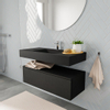 MONDIAZ ALAN 100cm - meuble bas - 1 tiroir - lavabo suspendu - vasque au centre - 1 trou de robinet - urban SW408567