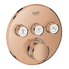 Grohe Grohtherm SmartControl Inbouwkraan - thermostatisch - met omstel voor 3 functies - rond - warm sunset (koper) SW354652