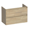 BRAUER Inspire meuble sous-lavabo peu profond 80 2 tiroirs softclose - sans poignée - 1 découpe pour siphon - chêne massif - chêne abouté gris SW1200852