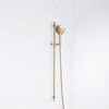 Fortifura Calvi glijstangset - met ronde handdouche - metalen doucheslang - PVD - geborsteld messing (goud) SW1159291