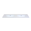 H&R Badmeubelen Gala Wastafel - 141x46x2cm - 2 wasbakken - 0 kraangaten - keramiek wit SW235656