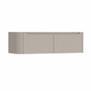 H&R Badmeubelen Juice Meuble sous-vasque - 140x45x40cm - angle gauche arrondi - 2 tiroirs - poignée intégrée - beige mat SW1110297