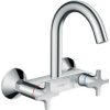 Hansgrohe Logis M32 Tweegreeps keukenmengkraan - wandmontage - met hoge uitloop - hoogglans chroom GA49493