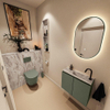 MONDIAZ TURE-DLUX Meuble toilette - 60cm - Army - EDEN - vasque Glace - position droite - 1 trou de robinet SW1103206