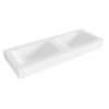 Mondiaz CLOUD Lavabo suspendu - 120cm - 2 lavabos - bord 12cm - solid surface Talc SW430432