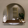 Mondiaz SPOT Miroir de salle de bain - rond 60cm - plan de miroir - couleur Rouille SW1235601