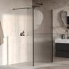 BRAUER Oblivion Paroi de douche à l'italienne - 120x200cm - paroi latérale 30cm - verre profilé transparent - revêtement en verre - Noir mat SW1476043