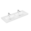Villeroy & Boch Subway 2.0 lavabo-plan pour meuble - double 130x47cm - 2 trous de robinetterie avec trop-plein ceramic+ blanc 1024041